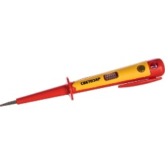 Изображение товара Пробник СВЕТОЗАР электрический, цельнолитой пластмассовый корпус, на карточке, 100-250В, 150мм, SV-45161-15