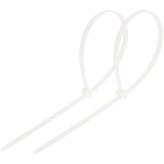Изображение товара Хомут-стяжка нейлоновый кабельный PROconnect 200x2.5 мм, белый, 100 шт.