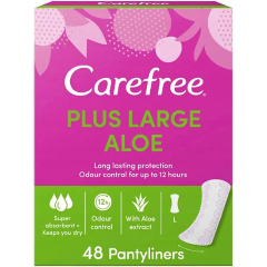 Изображение товара Прокладки гигиенические Carefree Sanitary Plus Large Aloe 48 шт