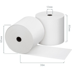 Изображение товара Ролики PROMEGA JET для касс Promega 80х60 мм 12вт тб/58г/м2 10шт/уп