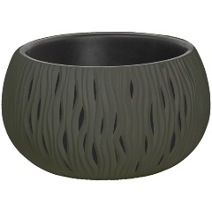 Изображение товара Кашпо для цветов Prosperplast SANDY BOWL DSK370-405U серый 2 предмета 9л