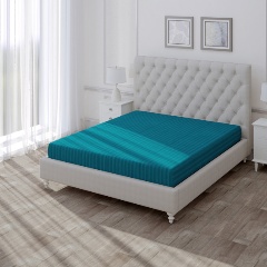 Изображение товара Простыня на резинке Verossa Blumarine Stripe 180х200х30 синяя из страйп-сатина