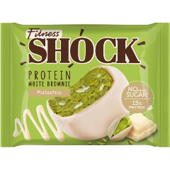 Изображение товара Протеиновое печенье Fitnes SHOСK Брауни Белый шоколад и Фисташка 50 г
