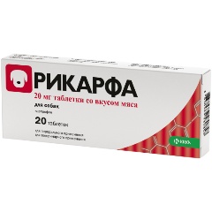 Изображение товара Таблетки Противовоспалительные,KRKA,Рикарфа со вкусом мяса, 20 мг, 20 таб.