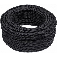 Изображение товара Провод ретро Bironi 2х1.5 матов. черн. (уп.50м) B1-424-73-50