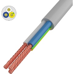 Изображение товара Провод REXANT ПВС 3x1,0 кв. мм, белый, 5 метров, медный, ГОСТ, 01-8044-5