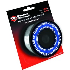 Изображение товара Проволока сварочная QUATTRO ELEMENTI нержавеющая, 0,8 мм, масса 0,45 кг, блистер