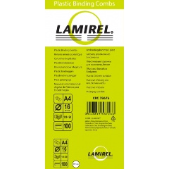 Изображение товара Пластиковая пружина Lamirel для переплета 16 мм, 100 шт, цвет белый