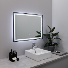 Изображение товара Зеркало с подсветкой прямоугольное 80х60 см черное