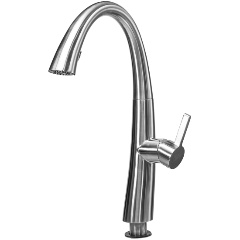 Изображение товара Смеситель для кухни ПРОФСАН ПСМ-300-9 STEEL нержавеющая сталь AISI-304 с выдвижной лейкой тип См-МОЦБИвА