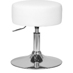 Изображение товара Пуф DOBRIN DANNY белый из искусственной кожи вращающийся компактный