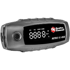 Изображение товара Пусковое устройство QUATTRO ELEMENTI Nitro 15 (12В, 15000 мАч, 1200 А, Type-C, USB-A, дисплей, фонарь (919-258)