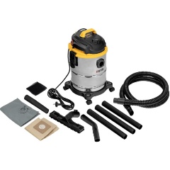 Изображение товара Пылесос строительный SVC15, 1200 Вт, бак 15 л, шланг 2 м, DENZEL, 28201