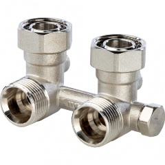 Изображение товара Узел нижнего подключения радиатора STOUT для однотрубной системы, угловой 3/4