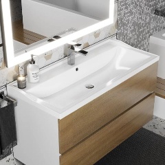 Изображение товара Раковина для ванной Uperwood Family 100х45х17,9 см белая глянцевая