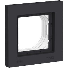 Изображение товара Рамка SCHNEIDER ELECTRIC ATLASDESIGN AQUA, КАРБОН, IP44 1-постовая, ATN441001