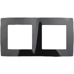 Изображение товара Рамка 2-постовая ЭРА 12 12-5002-06 черный пластик IP20
