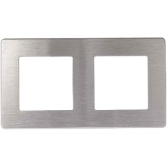 Изображение товара Рамка 2-постовая ЭРА 12 сатин алюминий 12-5102-03 Б0052511