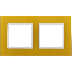 Изображение товара Рамка 2-постовая ЭРА Elegance 14-5102-21 стекло желтый стильная и прочная