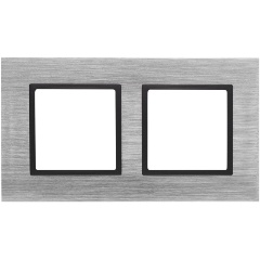 Изображение товара Рамка 2-постовая ЭРА Elegance 14-5202-41 металлическая с серым цветом