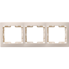 Изображение товара Рамка IEK КВАРТА трехместная горизонтальная кремовая для электроприборов