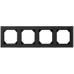 Изображение товара Рамка 4-постовая Liregus Epsilon стекло чёрное 28-239