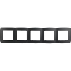 Изображение товара Рамка 5-постовая ЭРА 12 12-5005-05 антрацит пластиковая для внутреннего монтажа