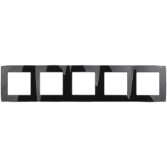 Изображение товара Рамка 5-постовая ЭРА 12 12-5005-06 пластиковая черная монтажная