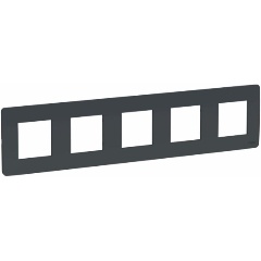Изображение товара Рамка SCHNEIDER ELECTRIC UNICA STUDIO 5-постовая, Антрацит, NU201054