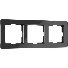 Изображение товара Рамка Werkel Acrylic на 3 поста черная W0032708 пластиковая для кабелей