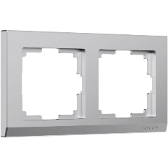 Изображение товара Рамка Werkel Stark на 2 поста серебро W0021865 4690389194948