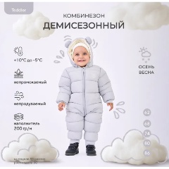 Изображение товара Комбинезон демисезонный RANT 160/4 Teddler Gentle Gray р.74