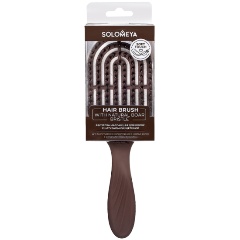 Изображение товара Расческа массажная SOLOMEYA с натуральной щетиной коричневая