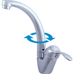 Изображение товара Смеситель для раковины RAV SLEZAK Labe L006.5/2, с круглым поворотным изливом