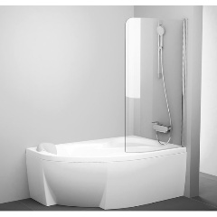 Изображение товара Шторка для ванны Ravak CVSK1 ROSA 160/170 R блестящая+транспарент