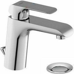 Изображение товара Смеситель для раковины Ravak Flat FL 013.00, с донным клапаном, хром (X070117)