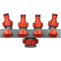 Изображение товара Разветвитель QUATTRO ELEMENTI 4-х канальный диаметр 3/4 и 1 дюйм пластиковый