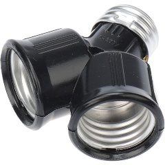 Изображение товара Разветвитель цокольный REXANT Е27-2хЕ27 черный