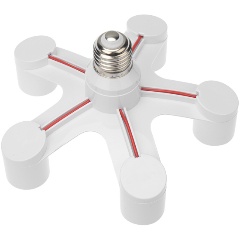 Изображение товара Разветвитель цокольный REXANT Е27-5хЕ27 белый для подключения 5 ламп