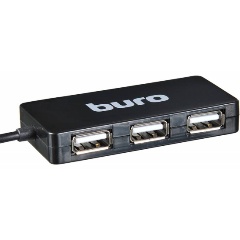 Изображение товара Разветвитель USB Buro BU-HUB4-U2.0-Slim 4порт. черный