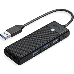 Изображение товара Разветвитель USB ORICO PAPW3AT-U3-015 3 порта USB 3.0 Type C клонч с картами SD TF