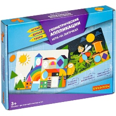 Изображение товара Настольная игра на липучках BONDIBON ВВ4553 Играй Думай Твори. Геометрические аппликации