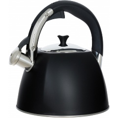 Изображение товара Чайник со свистком Regent inox Linea TEA 3 л нержавеющая сталь черный