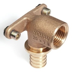 Изображение товара Угольник настенный (водорозетка) Rehau В, 20, 3/4", бронза (RX+), короткий