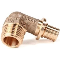 Изображение товара Угольник-переходник Rehau RAUTITAN, Н, 25, 3/4", бронза (RX+)