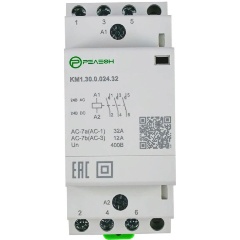 Изображение товара Модульный контактор РЕЛЕОН 3НО+1НЗ 32А 24В IP20 KM1