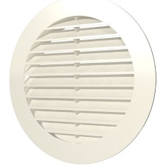 Изображение товара Решетка ERA 12РКН Ivory наружная вентиляционная круглая D150 с фланцем D125, ASA