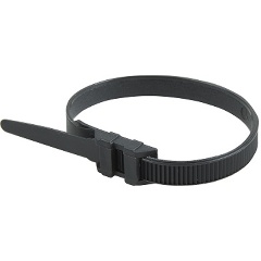 Изображение товара Хомут-стяжкa нейлоновый усиленный с двойным замком REXANT 260x9.0 мм, черный, 100 шт.