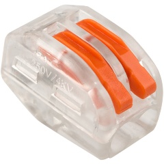 Изображение товара Универсальная клемма REXANT 2-проводная, 0.08-2.5/4 кв. мм, прозрачная, 50 штук