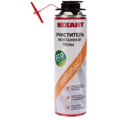 Изображение товара Очиститель монтажной пены REXANT 500 мл легко и быстро устраняет незатвердевшую пену